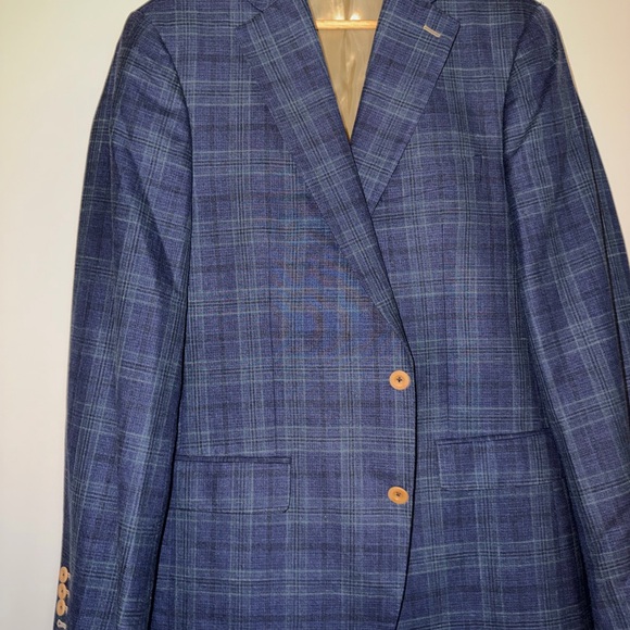 Men's Custom Blue Plaid Blazer